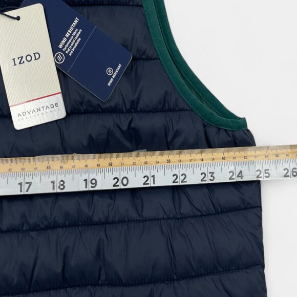 Izod Men's Puffer Vest Jacket Blue Insulated Wind Resistant Pockets Size XL NEW - Picture 5 of 10